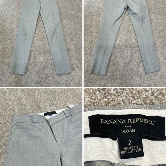 Banana Republic womens sloan heather gray pants size 2 business casual trousers - Picture 1 of 12
